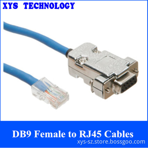 Aessembly Metal Shell RJ45 to RS232 Serial Port Cable